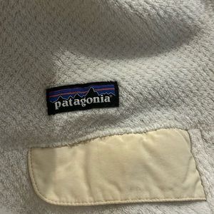 Women’s Patagonia 1/4 Button / Snap Up White Fleece Size Medium